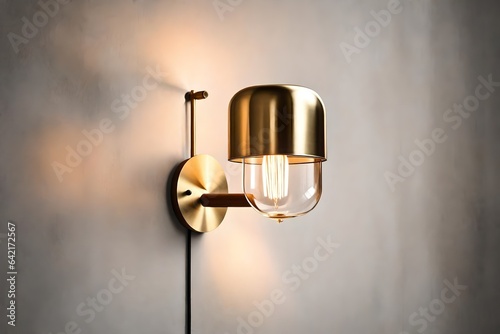 light bulb on the wall golden colored metal color