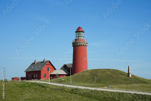 Roter Leuchtturm von Bovbjerg an der Nordseek  ste von D  nemark