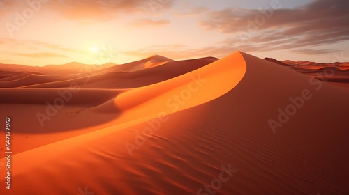 A stunning sunset over the majestic sand dunes