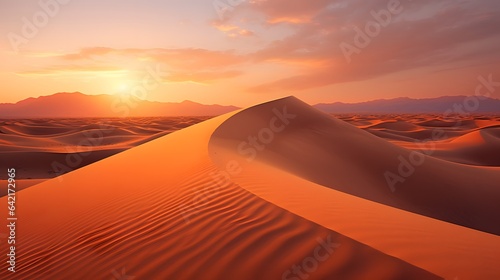 A stunning sunset over sand dunes