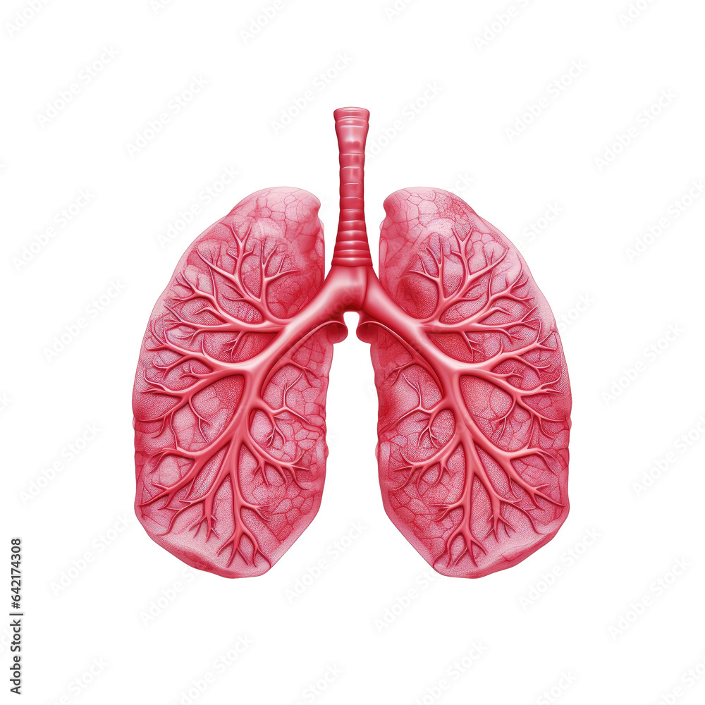 Human lungs realistically isolated on a transparent background from back view Human lungs realistically isolated on a transparent background from back view
