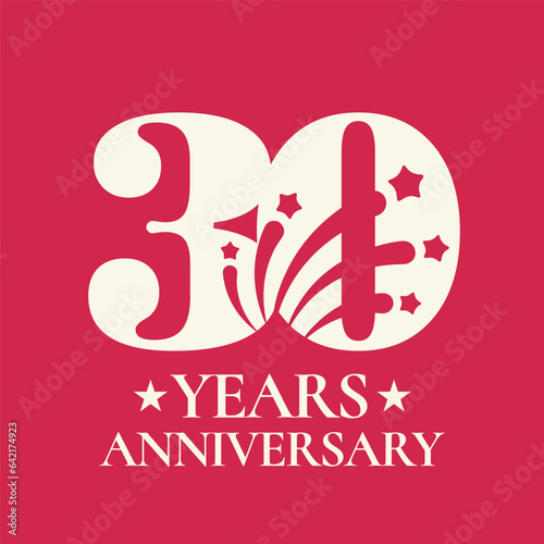 30 years anniversary vector icon, logo. Design element with graphic number © kora_ra_123