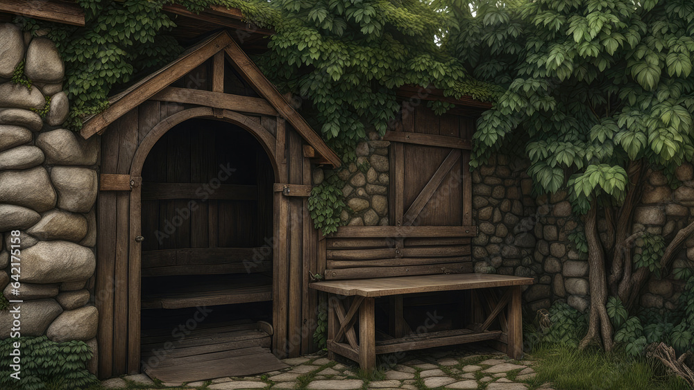 Architectural medieval old building environment photorealistic Architectural medieval old building environment photorealistic