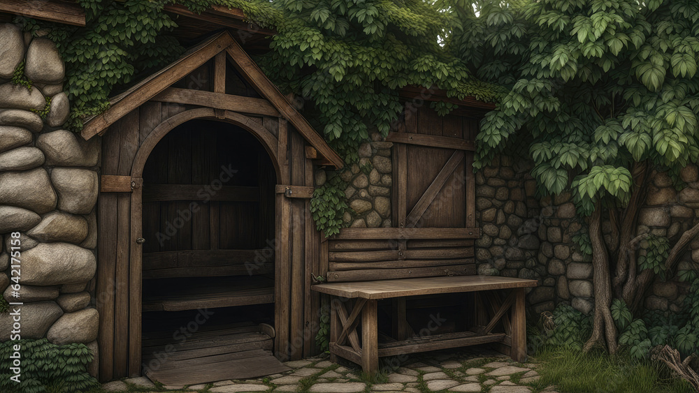 Architectural medieval old building environment photorealistic