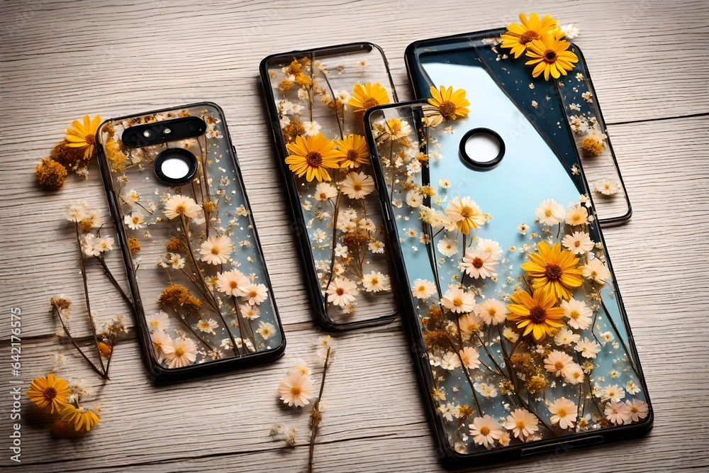 floral pattern designed on the smartphone cover