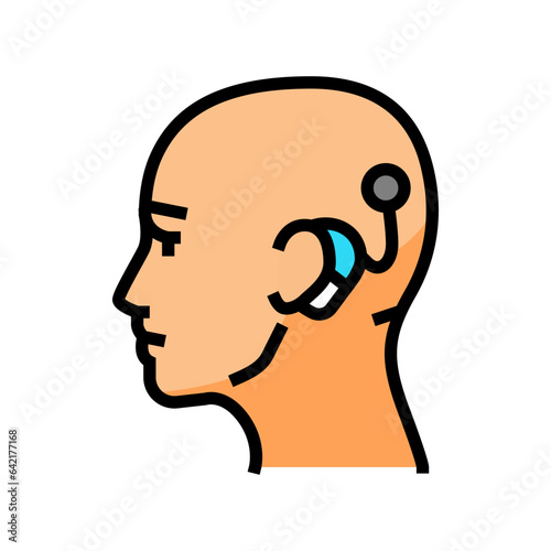 cochlear implant audiologist doctor color icon vector. cochlear implant audiologist doctor sign. isolated symbol illustration