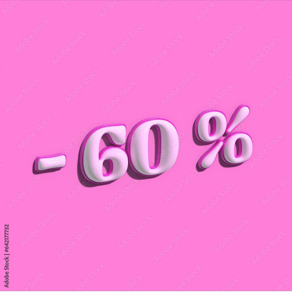 black Friday 60% off discount banner. Special offer sale tag in 3d style. Pink and white vector illustration. black Friday 60% off discount banner. Special offer sale tag in 3d style. Pink and white vector illustration.