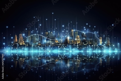 Smart city and abstract dot point connection