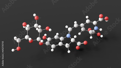 betanin molecule, molecular structure, food dye e162, ball and stick 3d model, structural chemical formula with colored atoms photo