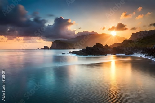 sunset over the sea © sharoz arts 