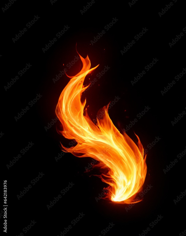 Burning Fire Flame abstract magical energy isolated on black background Burning Fire Flame abstract magical energy isolated on black background