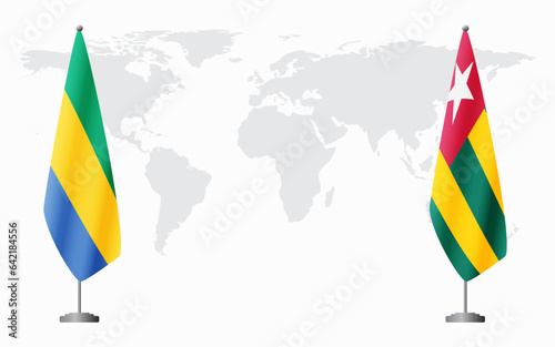 Gabon and Togo flags for official meeting
