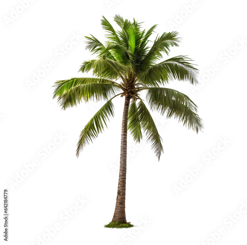 Coconut tree on white background isolated