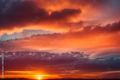 Huge Natural sky background - Panoramic Sunrise Sundown Sanset Sky with colorful clouds, without any birds. Big size sky panoramic view  © Mustafa_Art