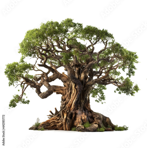 Beautiful exotic big tree on transparent background, tree and environment conservation concept.