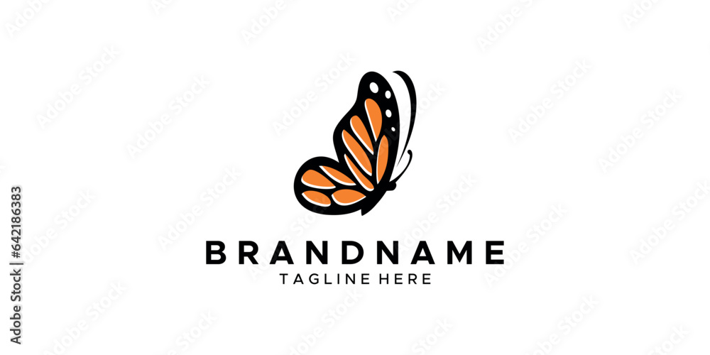 a graphic image with a monarch butterfly theme, on a white background. base vector graphics.