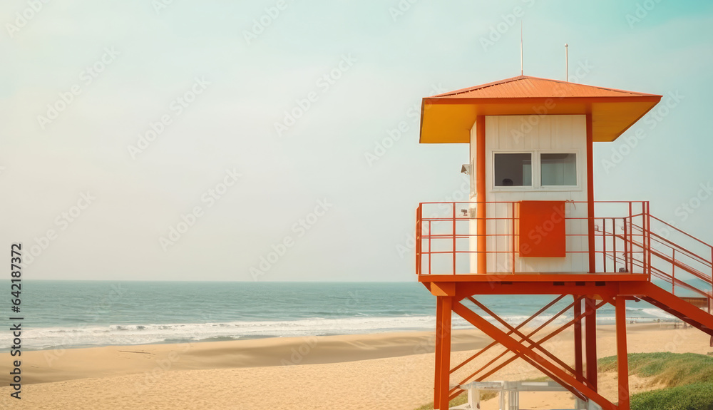 Lifeguard hut on the beach Lifeguard hut on the beach