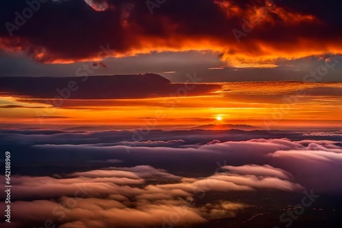 Background of colorful sky concept  Dramatic sunset with twilight color sky and clouds 