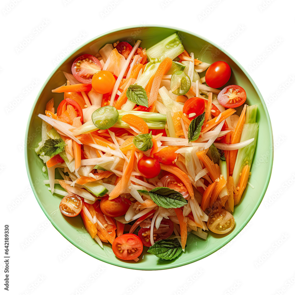 Som Tum Thai papaya salad on a transparent background Som Tum Thai papaya salad on a transparent background