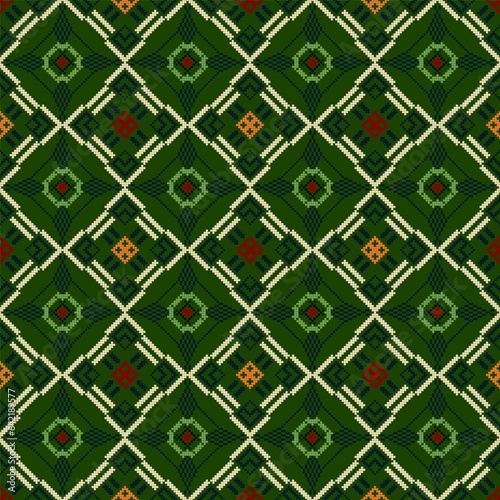 Traditional Latvian embroidery seamless pattern, vector illustration
