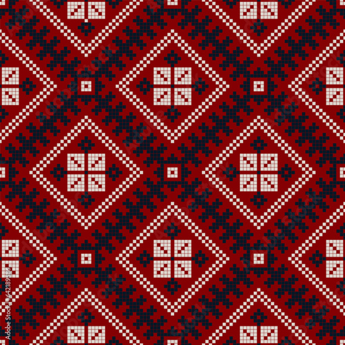 Traditional Latvian embroidery seamless pattern, vector illustration
