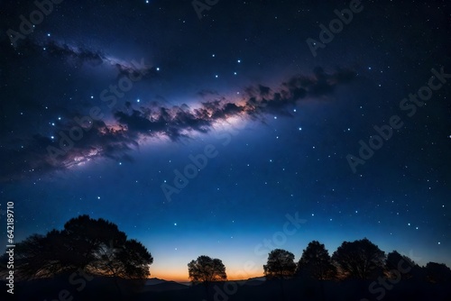 Stars in the setting sky. Vector illustration 