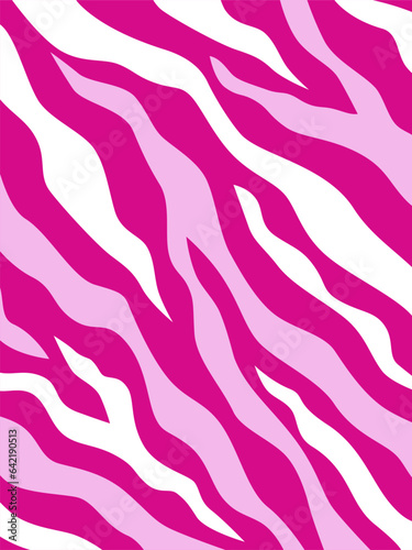 Hot pink zebra pattern. Seamless Pattern. Banner. Poster. Trendy aesthetic background. Vector illustration. 