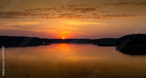 Sunset on the lake Wdzydze