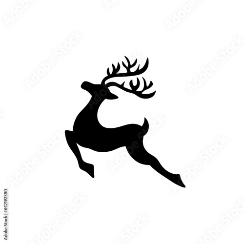 christmas deer silhouettes vector 