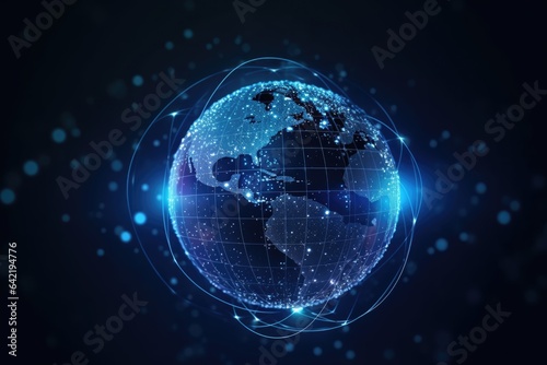 Abstract Tech Earth Globalization