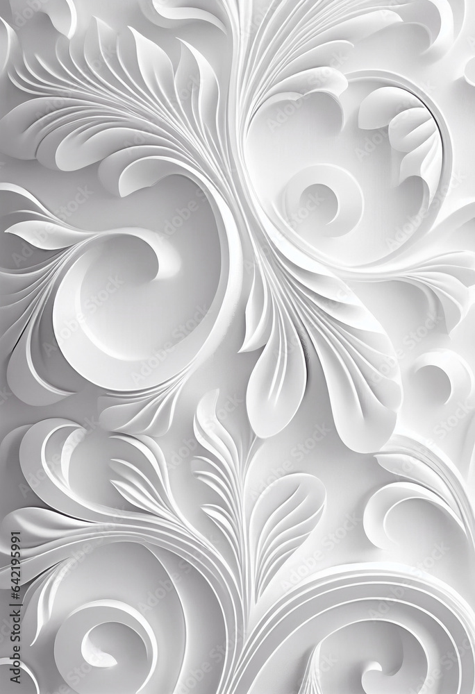 White patterns on a white background. AI Generated White patterns on a white background. AI Generated
