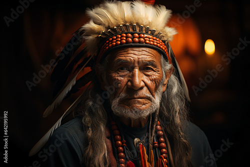 Portrait of an Elderly Native American