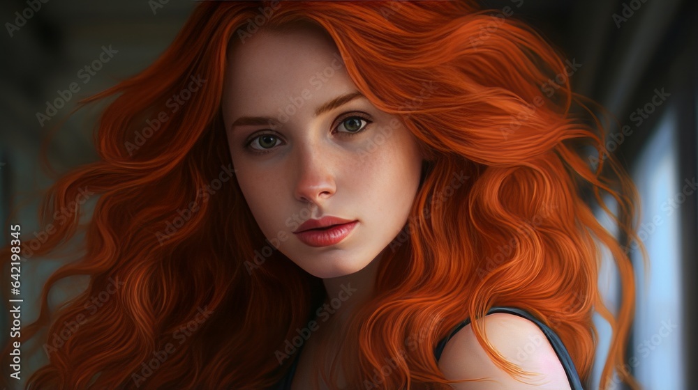 girl with red hair.