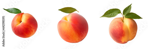 Ripe peach transparent background Selective focus