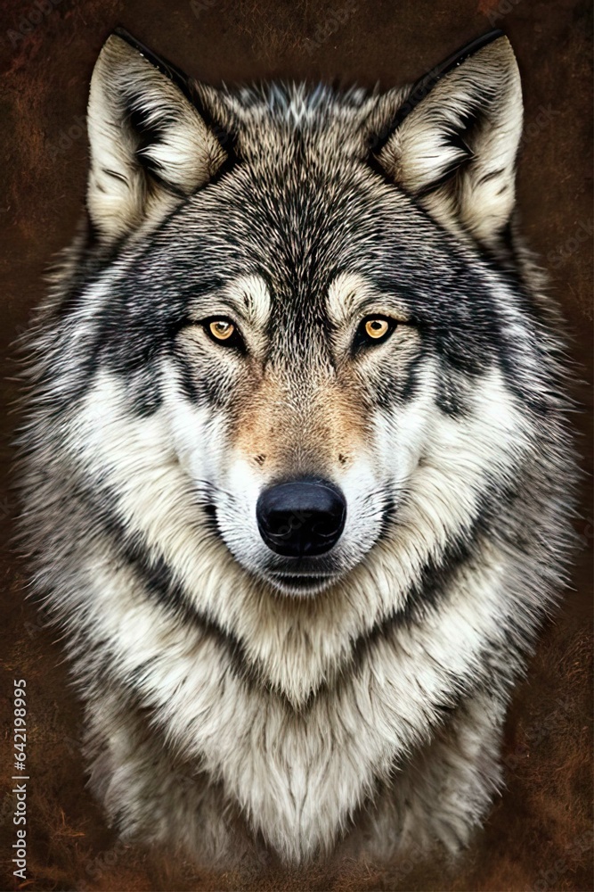 Fototapeta premium wolf portrait in the wild 