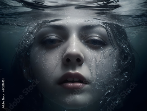 portrait of a woman under water © sebastianav1994