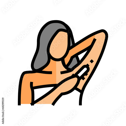 armpit hair removal female color icon vector. armpit hair removal female sign. isolated symbol illustration