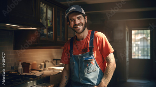 Professional plumber is wor...