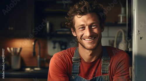 Professional plumber is wor...