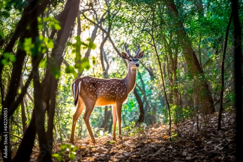 Graceful Deer in the Forest © Antonio