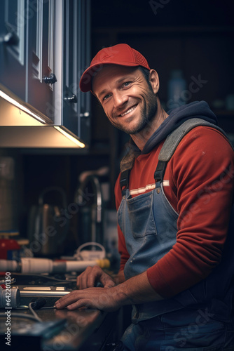 Professional plumber is wor...