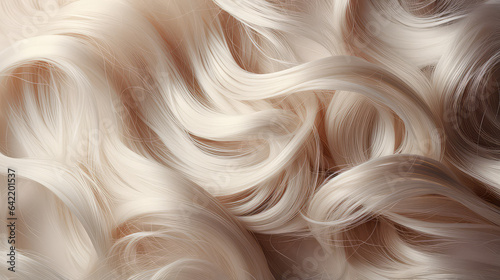 Texture of beautiful shining blonde white hair. Backdrop with perfect blonde waved hair.