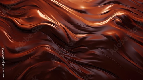 Hot chocolate texture tasty background. Delicious liquid hot cocoa lava waves.