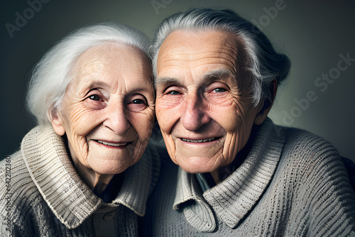 An image of a beautiful married senior elderly Caucasian man and woman couple. Portrait.  © freelanceartist