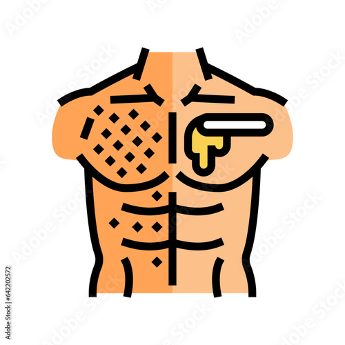chest waxing male depilation color icon vector. chest waxing male depilation sign. isolated symbol illustration