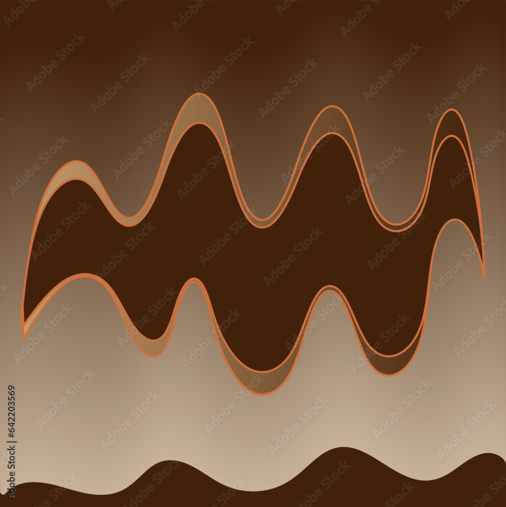 Vector abstract geometric pattern in the form of wavy lines on a brown background Vector abstract geometric pattern in the form of wavy lines on a brown background