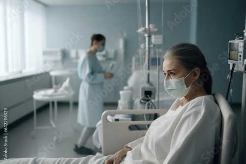 patient in hospital bed waiting for doctor consultation