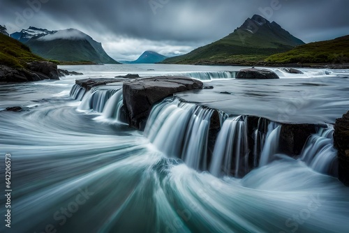 waterfall in the mountains