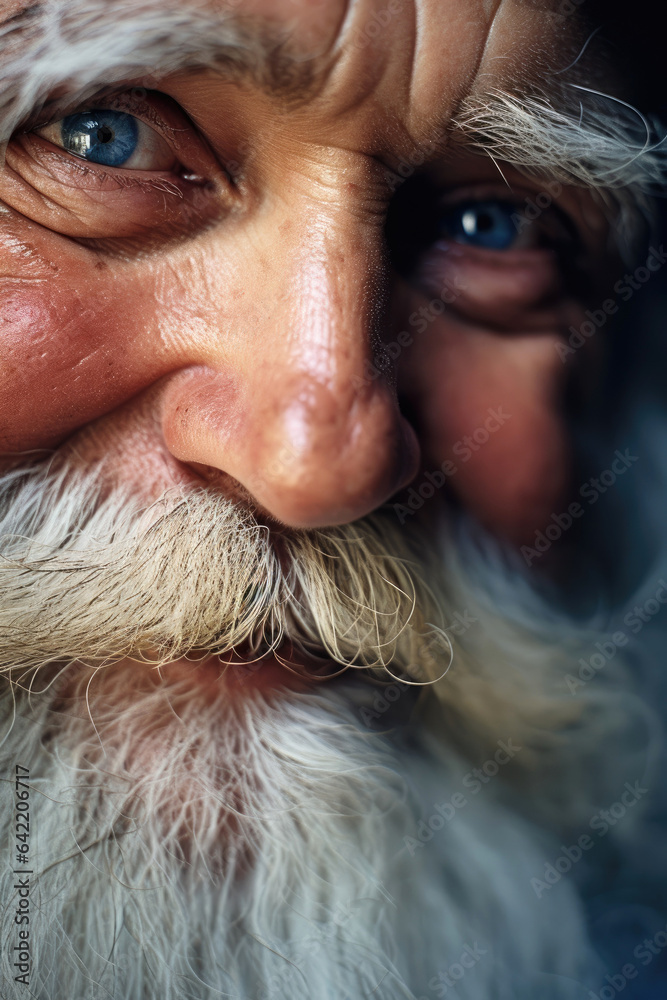Close-up photo of Santa Claus. Generative AI Close-up photo of Santa Claus. Generative AI