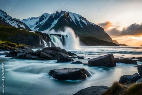 waterfall in the mountains